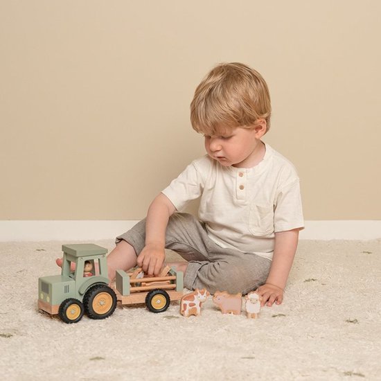 Little Farm Trekker met Houten Trailer - Afbeelding 3