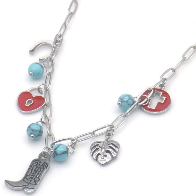 ketting Cowboy boot zilver