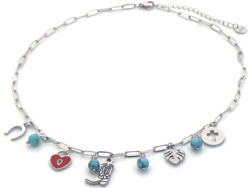 ketting Cowboy boot zilver - Afbeelding 2